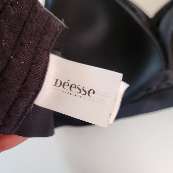 Deesse Wireless Lounge Bra Size 44DD Black Polka Dots Wire Free Comfort - Picture 5 of 7